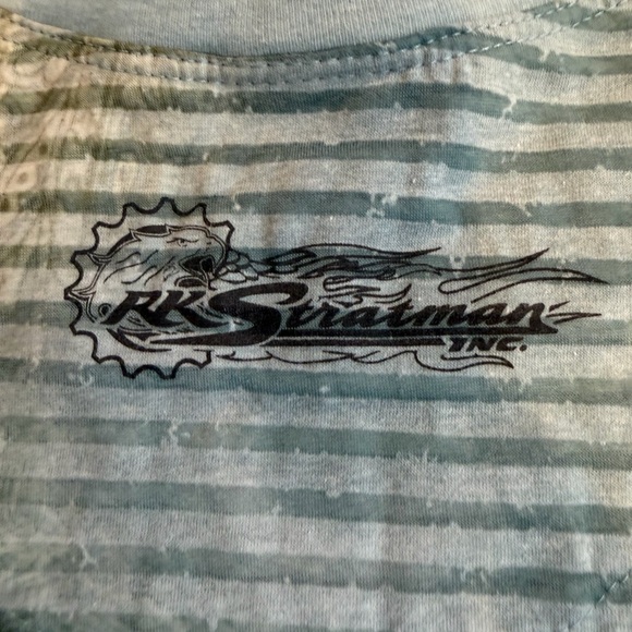 Harley-Davidson Striped Floral Short Sleeve Tee - Gray and Brown - Picture 5 of 5